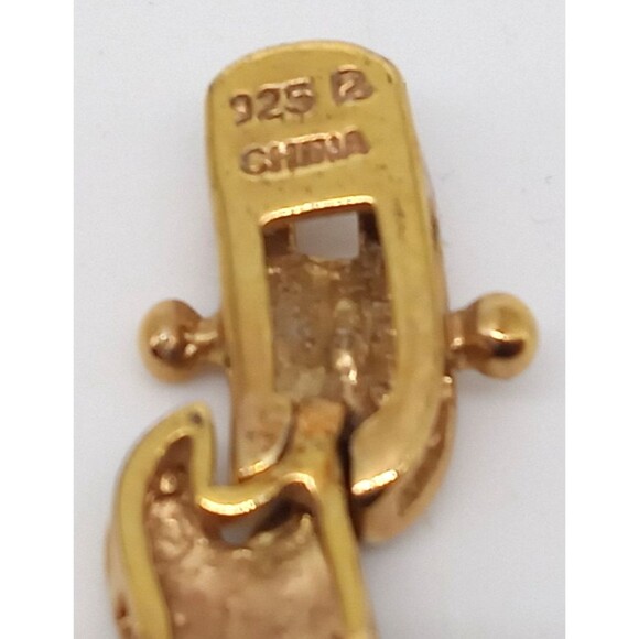 Gold Vermeil Over Sterling Silver Link Bracelet 7.5" Stamped 925 China Elegant - Picture 17 of 17